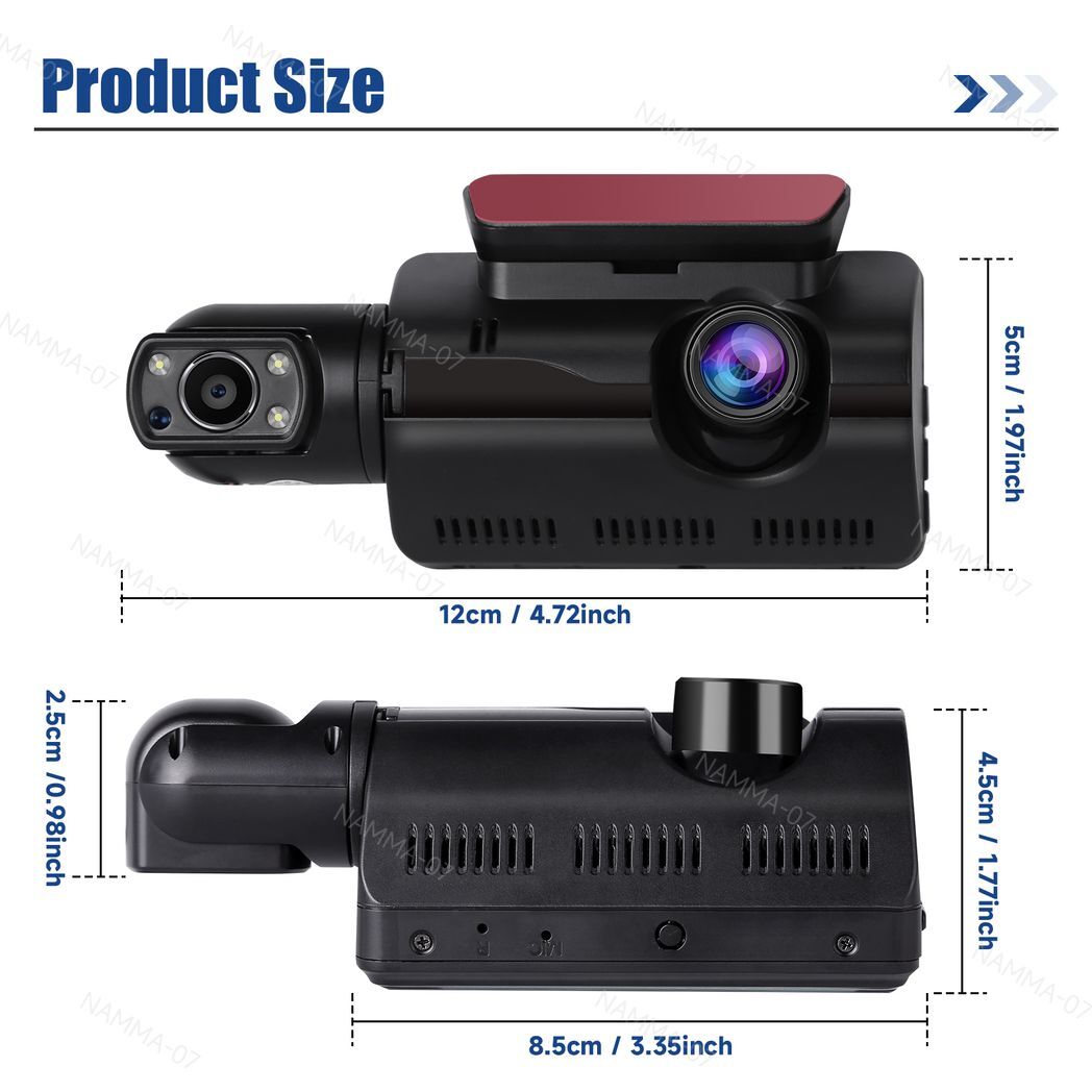 1080P Dual Lens Car DVR Dash Cam Video Recorder G-Sensor Front and Rear Camera - Premium Automotive from Rapidvehicles - Just $47.14! Shop now at Rapidvehicles