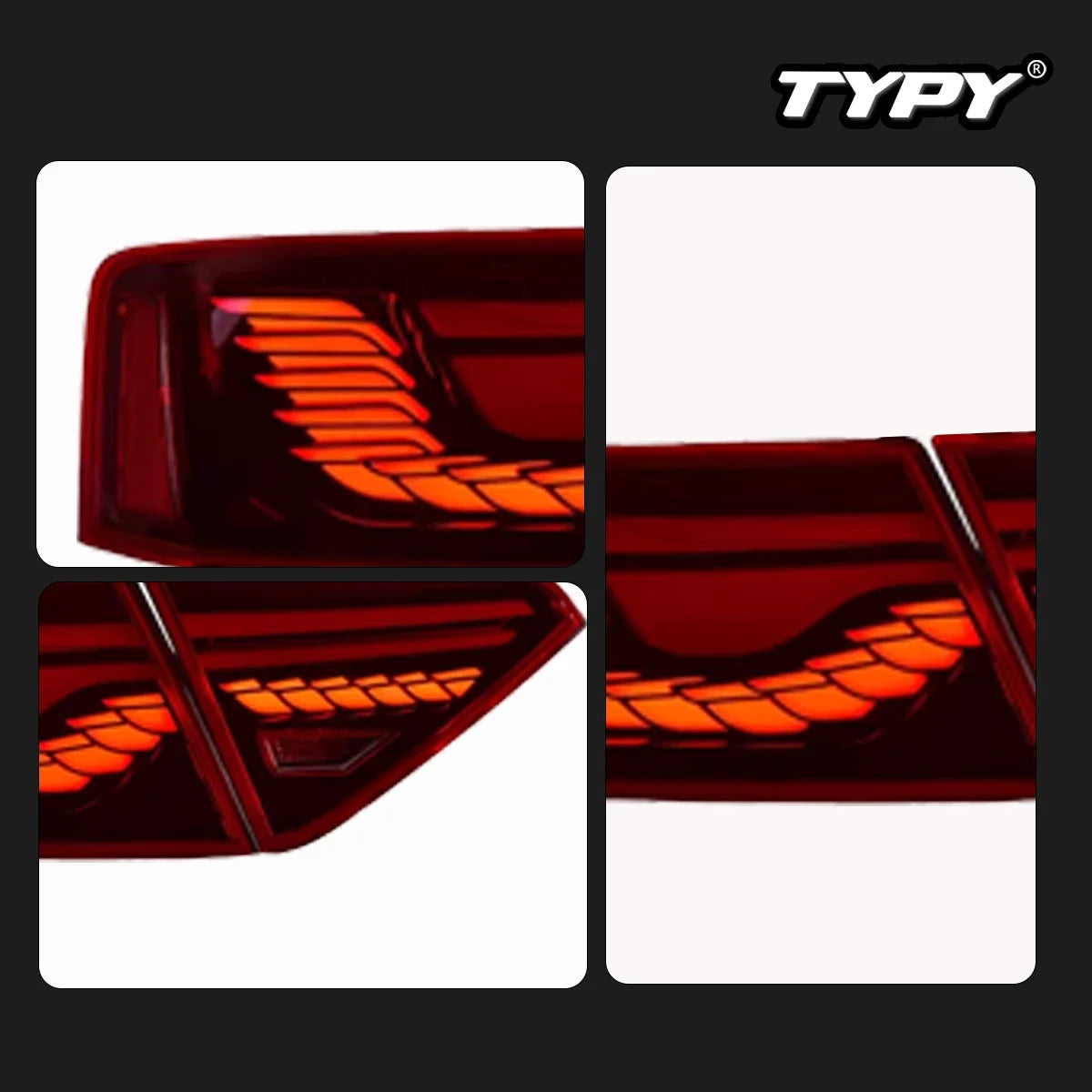 TYPY New LED Taillight Upgrade Modified Full Tail Lamp Car Accessories For Audi A5 2008-2016 Dynamic Turn Signals