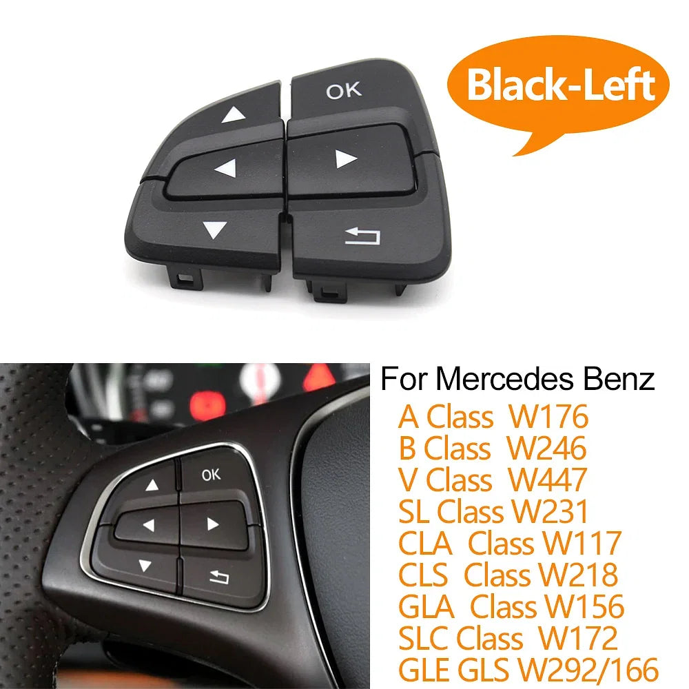 Color: Red - Car Steering Wheel Menu Control Switch Buttons For Mercedes Benz A B GLA GLS GLE V Class W176 W246 W156 W166 W292 W117 W218 W231 - Premium Interior Parts from NoEnName_Null - Just $34.82! Shop now at Rapidvehicles