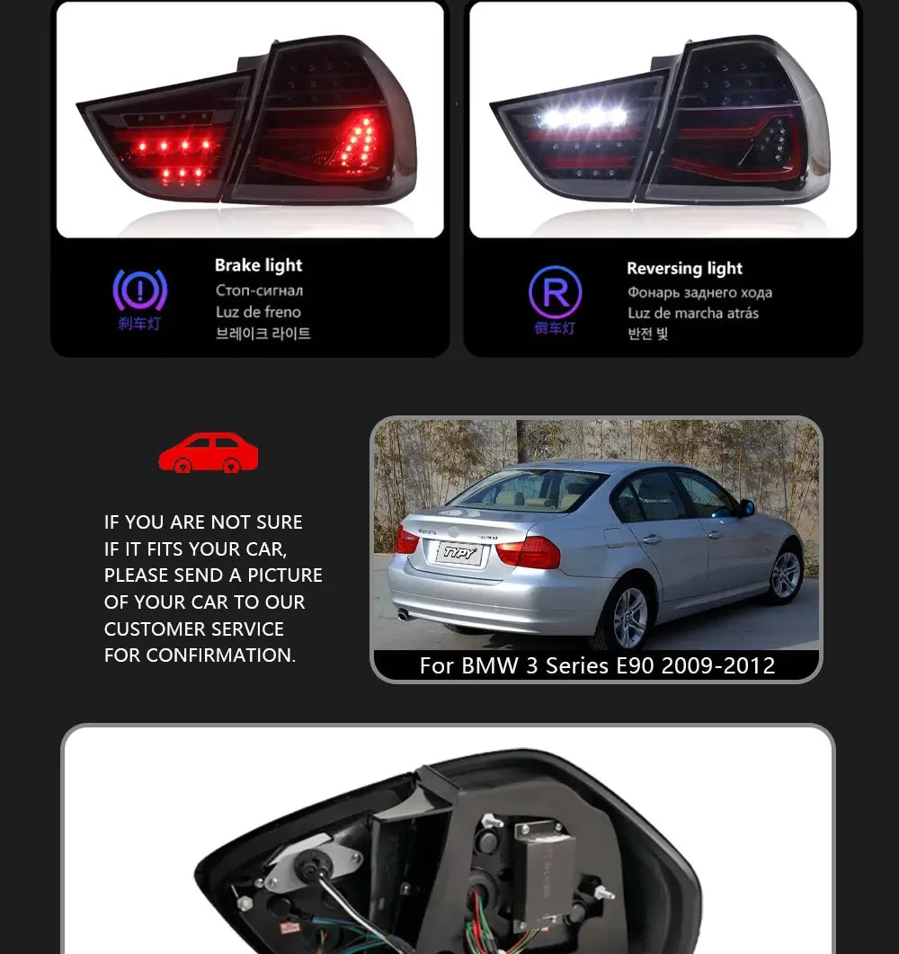 TYPY Car Lights For BMW 3 Series E90 Taillights 2009-2012 LED Projetor Tail Lamp Daytime Running Light Automotive Accessories
