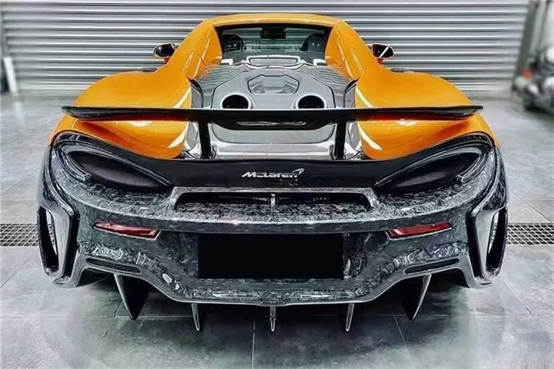 Forged semi-carbon fiber 600LT style front Rear bumper side skirt spoiler rear hood exhaust for McLaren 540C 570S Upgrade 600LT