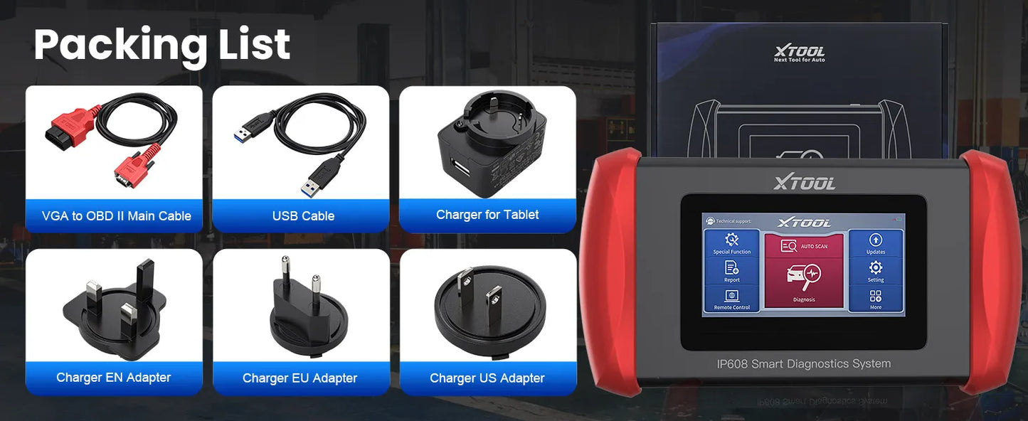 XTOOL Inplus IP608 Car Diagnostic Tools 30 +Service Functions OBD2 Scanner Auto VIN Scan Car Tools CANFD Lifetime Free Update
