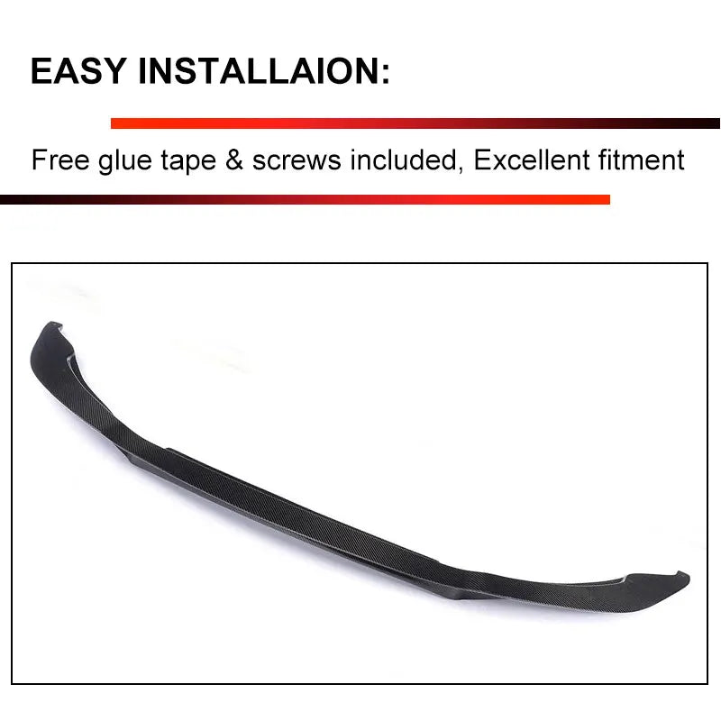 For BMW F80 M3 F82 F83 M4 2014-2019 Carbon Fiber Car Front Bumper Lip Spoiler Add On Racing Front Lip Chin Apron Body Kit