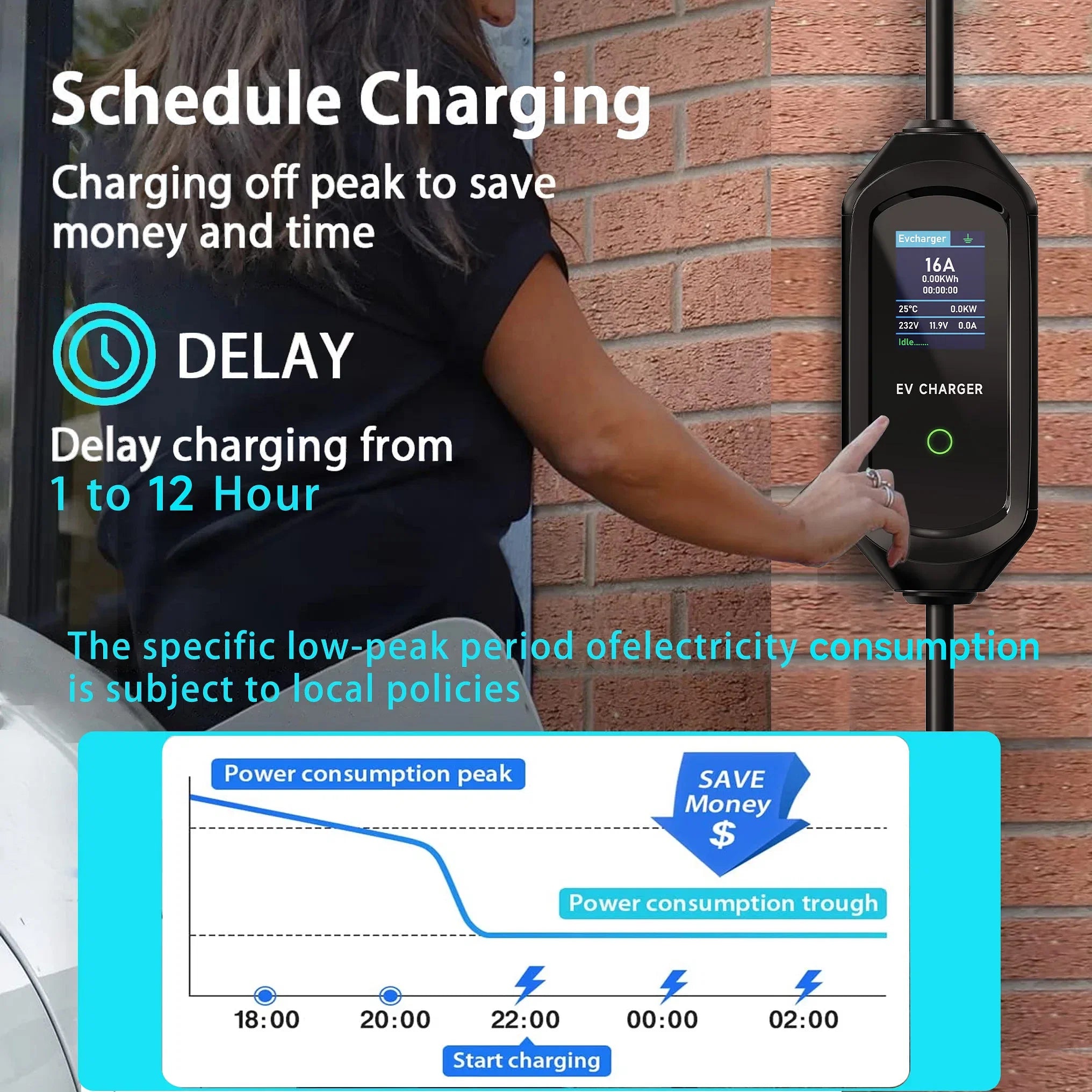 Color: Blue - AFEEV Portable EV Charger Type2 IEC62196-2 16A EVSE Fast Charging Cable Type1 SAE J1772 Wallbox 3.5KW GBT Electric Car Charger - Premium New Energy Vehicle Parts & Accessories from AFEEV - Just $116.85! Shop now at Rapidvehicles