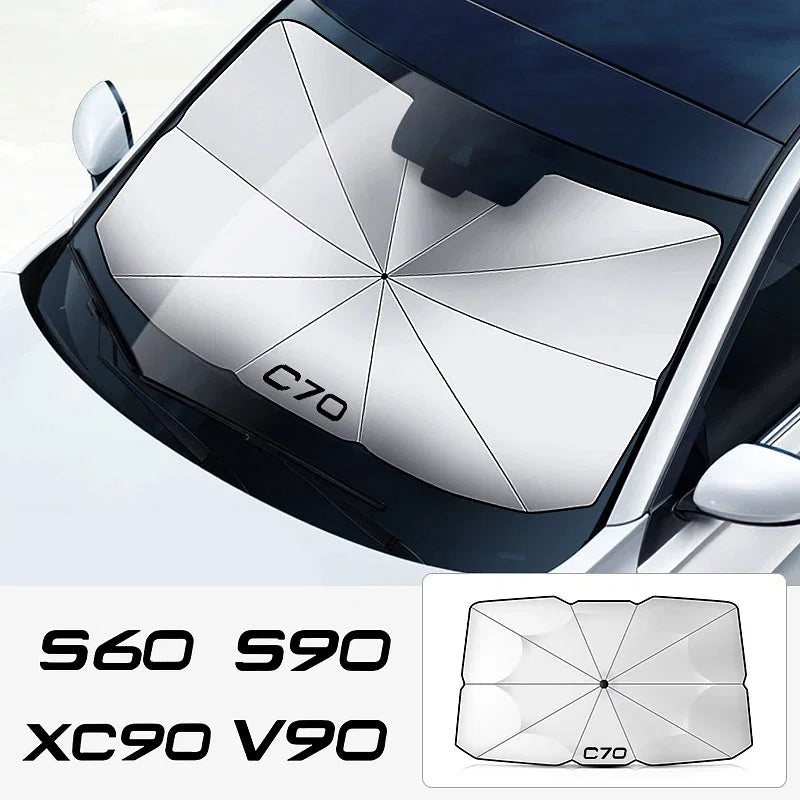 Color: WHITE - Car Front Shading Car Windshield Sunshade Umbrella - Premium Exterior Accessories from NoEnName_Null - Just $41.99! Shop now at Rapidvehicles