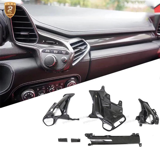 For Ferrari 458 OEM Replement Instrument Panel Air Conditioning Cover Trims Dry Carbon Fiber Interior Decoration Accessories