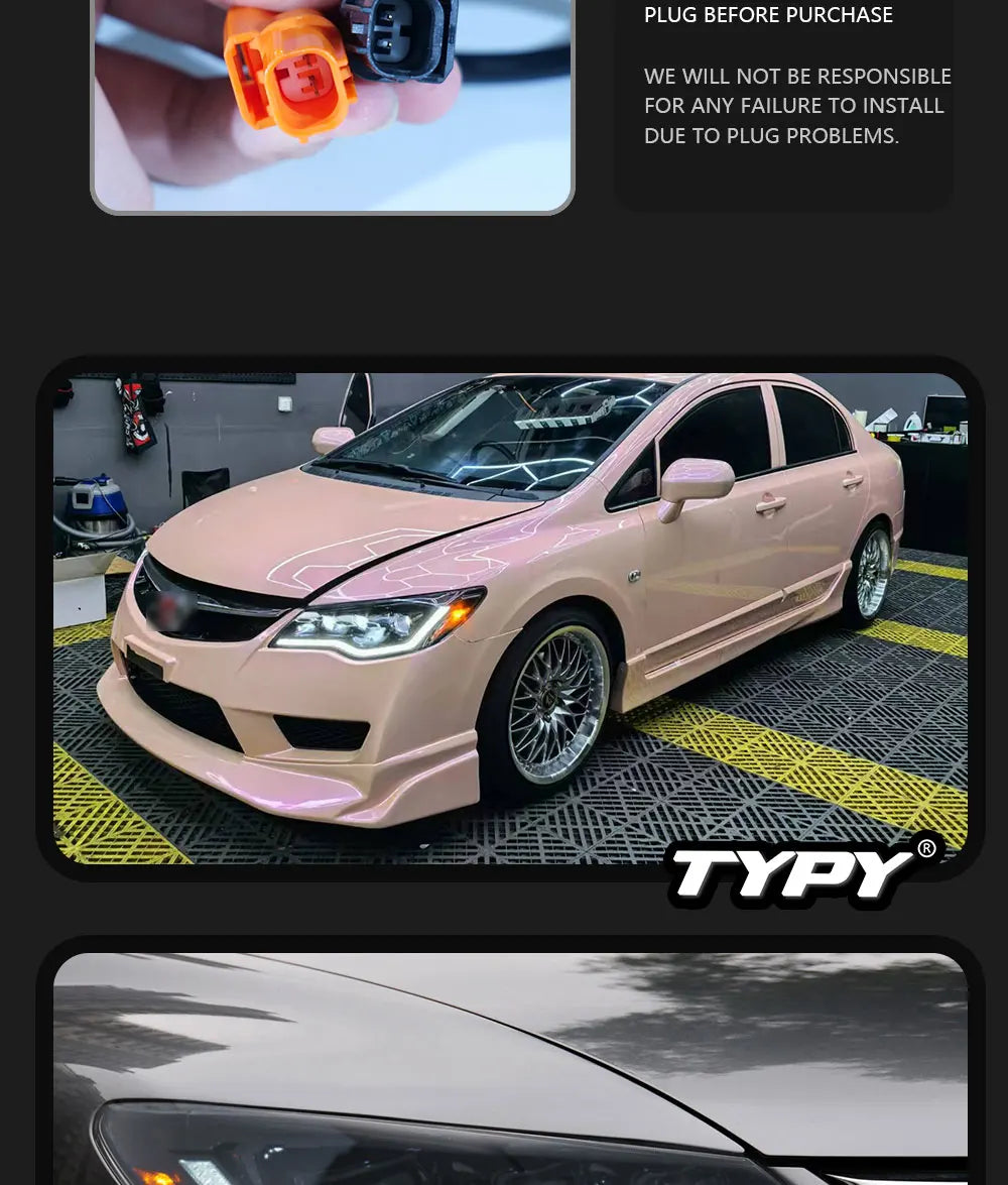 TYPY Car Lights For Honda Civic 8th FD2 Headlight 2012-2015 LED Projetor head Lamp Daytime Running Light Automotive Accessories