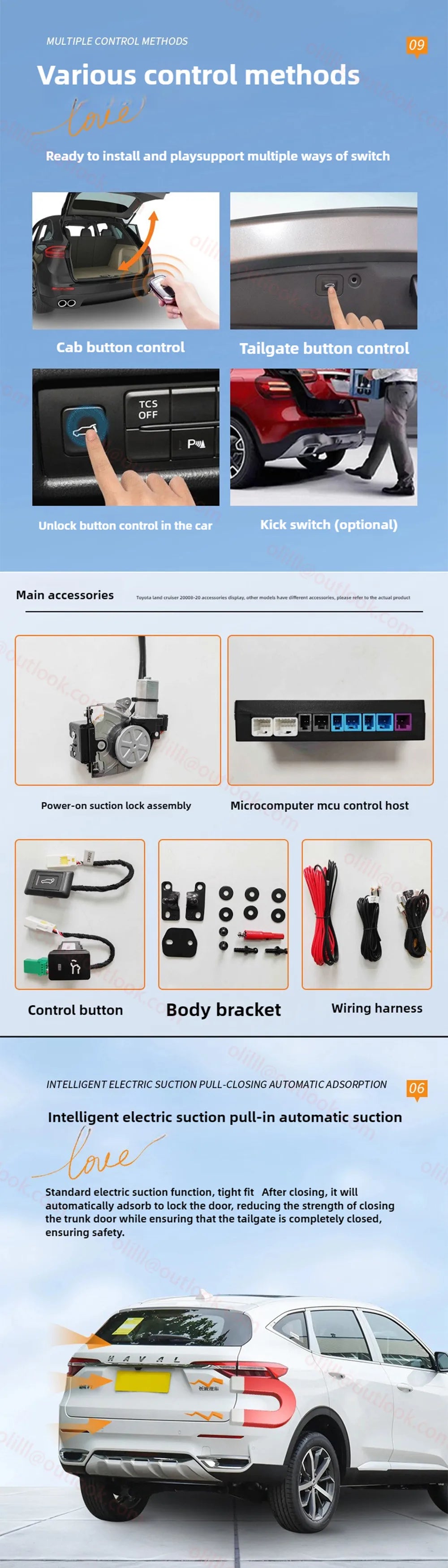 For Maserati Levant automatic trunk, Power Tailgate automatic door modification and upgrade of automotive parts
