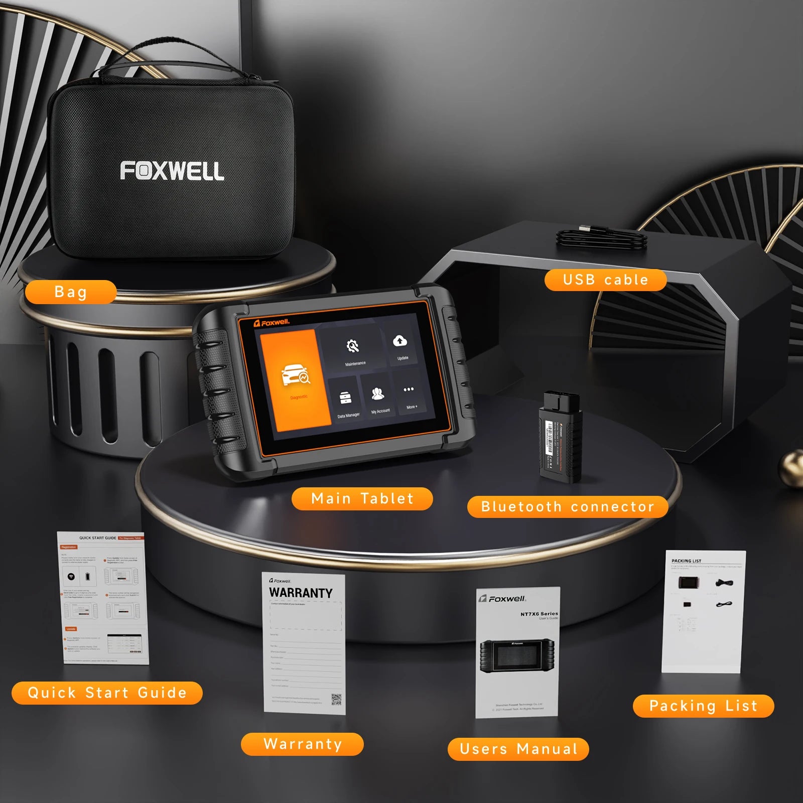 FOXWELL NT809BT OBD2 Bluetooth Car Diagnostic Tool All System Bi-Directional Test 30+ Reset Code Reader OBD2 Scanner Tool