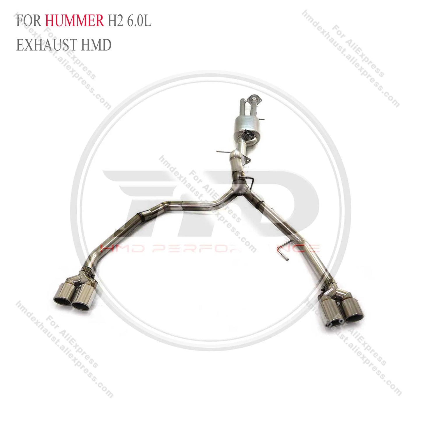 HMD Hot sale Stainless Steel Exhaust System Performance Catback for Hummer H2 6.0L Muffler With Valve