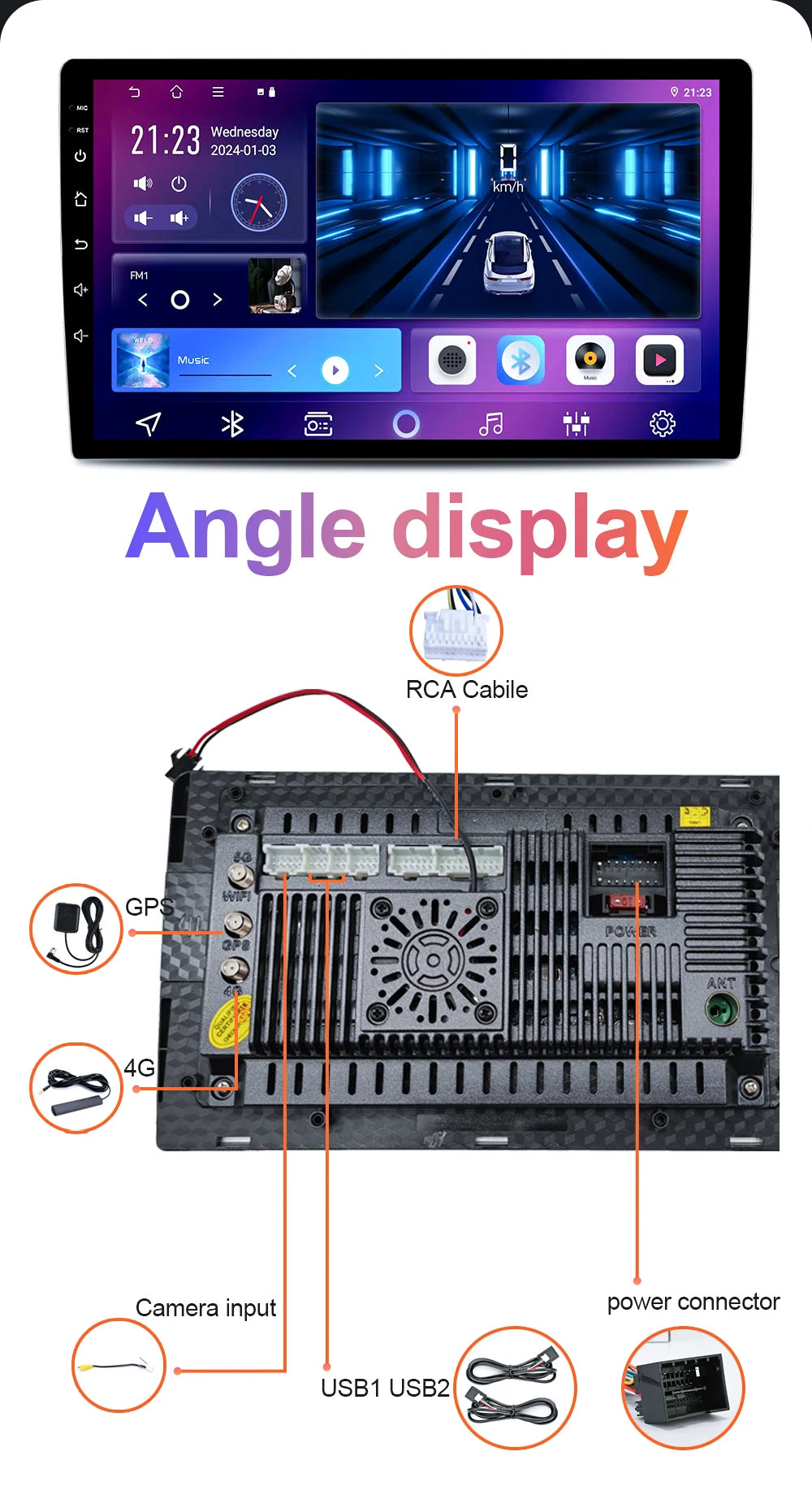 Car Radio Android 14 For Hummer H2 E85 2007 - 2009 Carplay Stereo DVD No 2din Autoradio Multimedia Bluetooth Navigation GPS WIFI