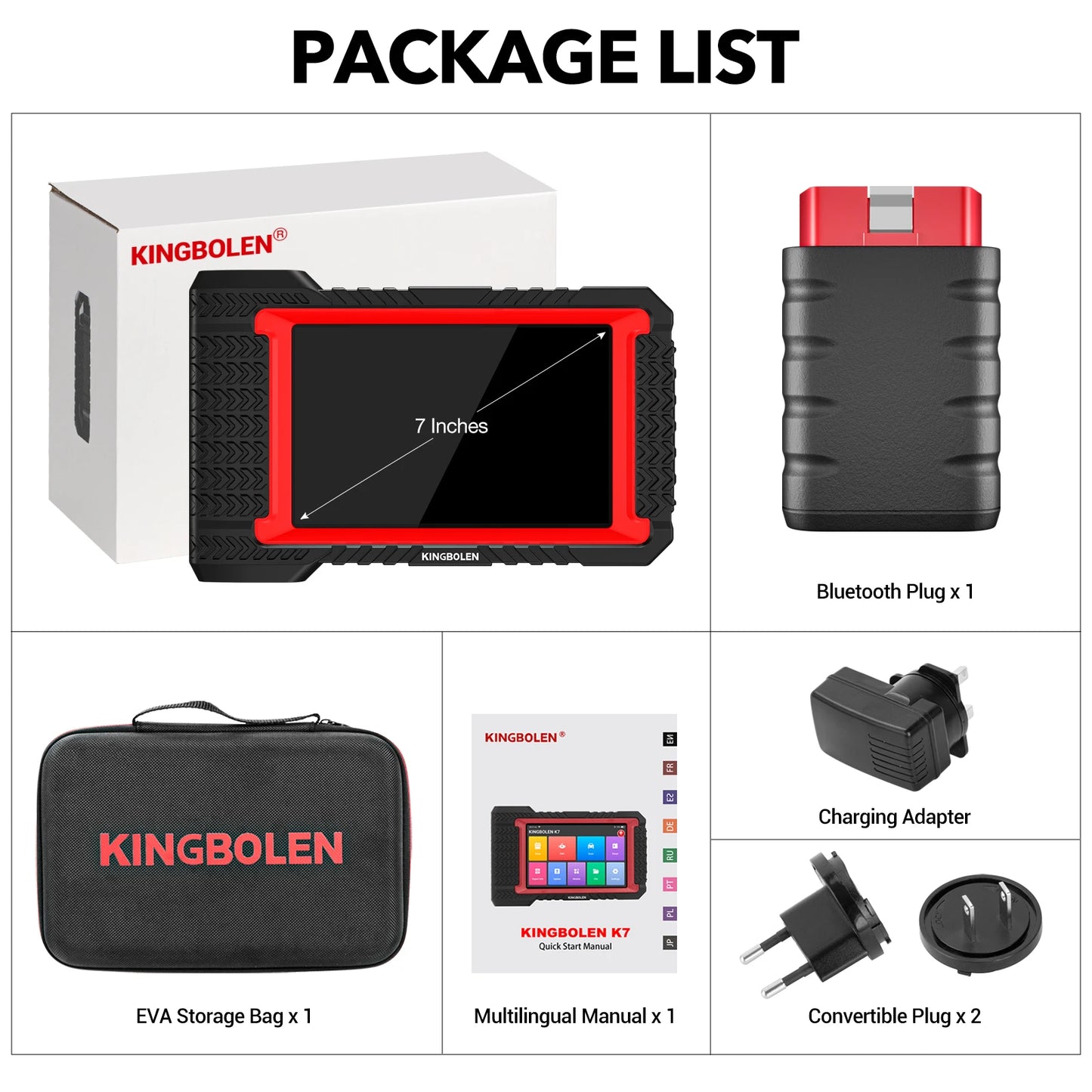 KINGBOLEN K7 Car Diagnostic Tools All System ECU Coding Bidirectionnal 28 Service FCA OBD2 Scanner Lifetime Free Update PK MAX 2