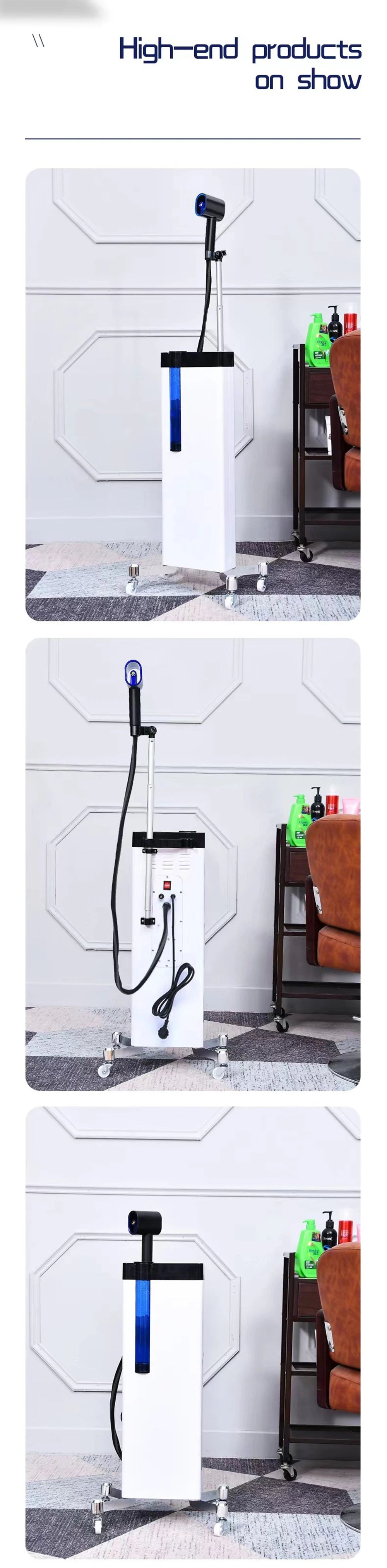 Humidifier Facial 2 In 1 Shampoo Hair Steamer Rolling Stand Hooded Hair Dyeing Coloring Perming Conditioning Salon Spa Steamer