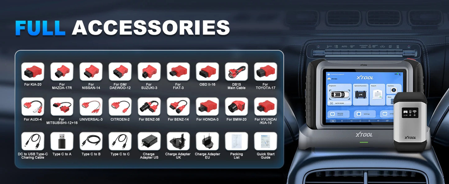 XTOOL InPlus IP919 MAX Bluetooth Car Diagnostic Tools ECU Programming J2534 Bi-directional 42+ Resets Scanner With Topology FCA