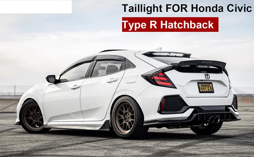 Taillights For Honda Civic Hatchback/Type R 2016-2022 FK7 FK8 10th Gen Tail Lamp Rear Fog Light LED Sequential Signal Assembly