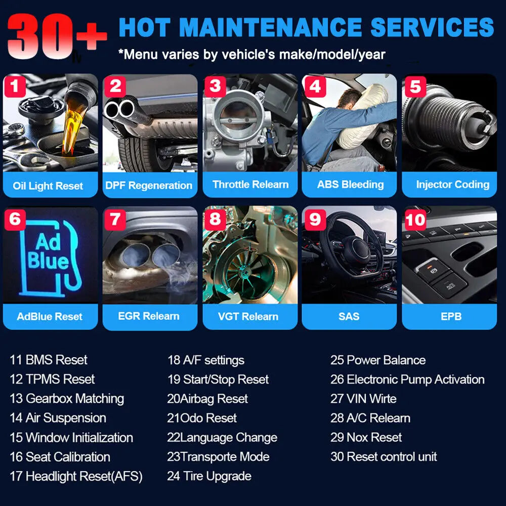 XTOOL Inplus IP608 Car Diagnostic Tools 30 +Service Functions OBD2 Scanner Auto VIN Scan Car Tools CANFD Lifetime Free Update