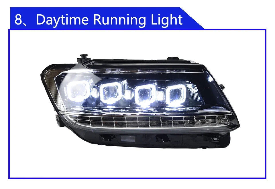 Car Front Lamps for VW Tiguan L 2017-2021 LED Auto Headlights Assembly Upgrade Bugatti Style 4 Projector Lens Accessories