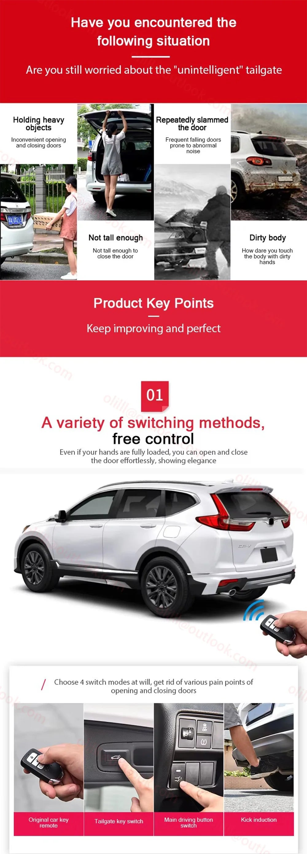 For Maserati Levant automatic trunk, Power Tailgate automatic door modification and upgrade of automotive parts