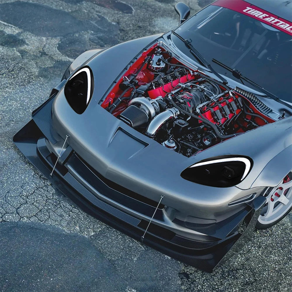 TT-ABC Modified LED Headlight For Chevrolet Corvette C6 2005-2013 Head Lamp With Porsche Design Sequential Turn Signal Assembly