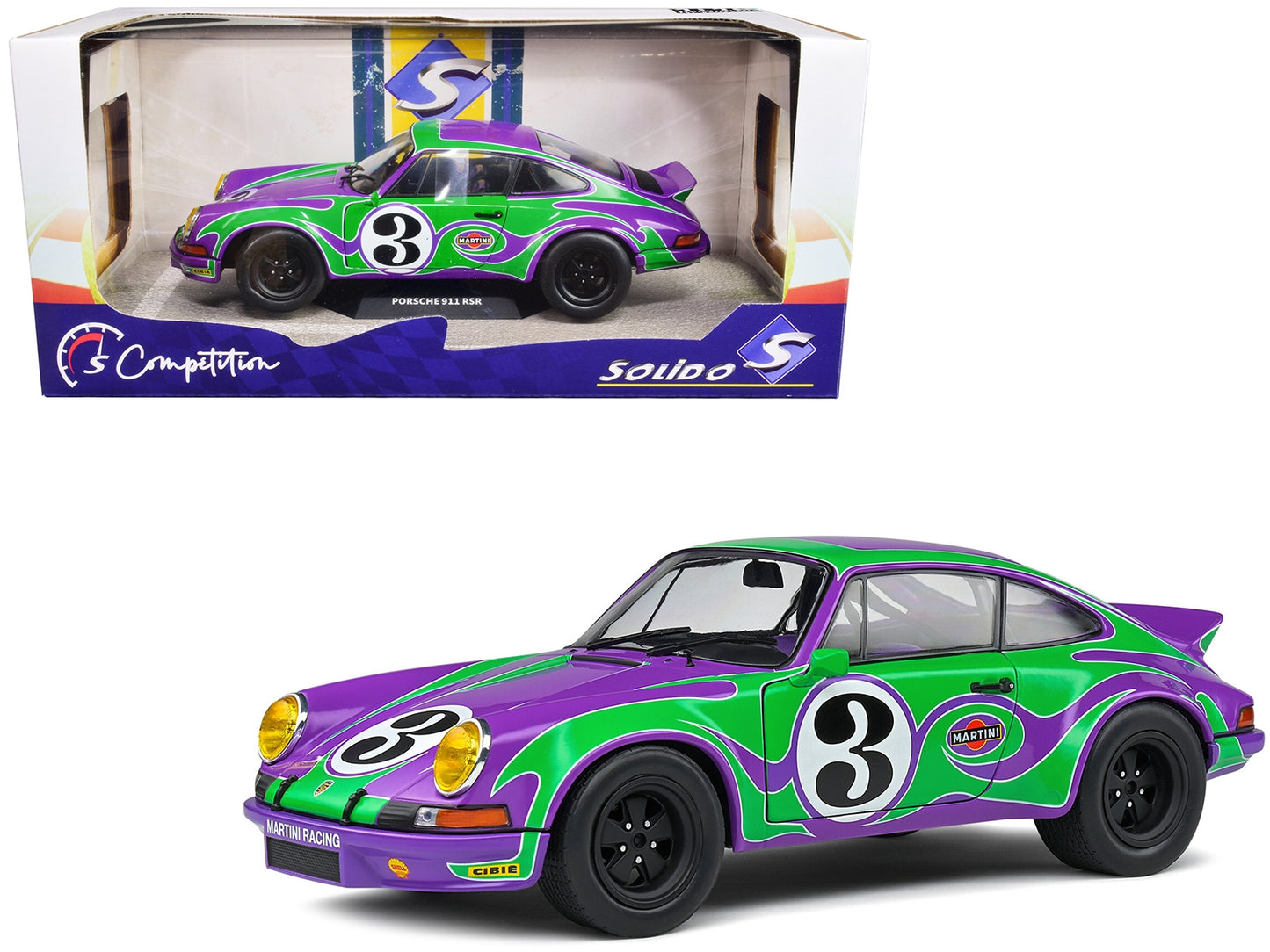 1973 Porsche 911 RSR #3 "Purple Hippy Tribute" "Competition" - Premium Porsche Models from Solido - Just $117.99! Shop now at Rapidvehicles