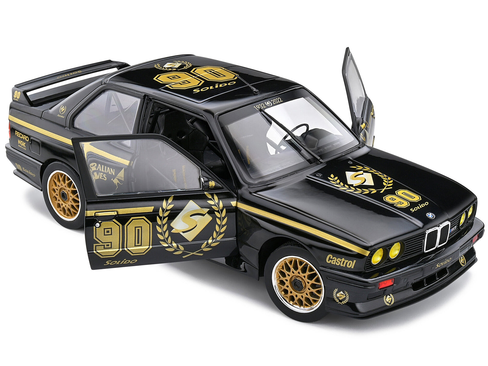 1990 BMW E30 M3 Black "Solido 90th Anniversary" Livery Limited Edition "Competition" Series 1/18 Diecast Model Car by Solido - Premium BMW Models from Solido - Just $97.32! Shop now at Rapidvehicles