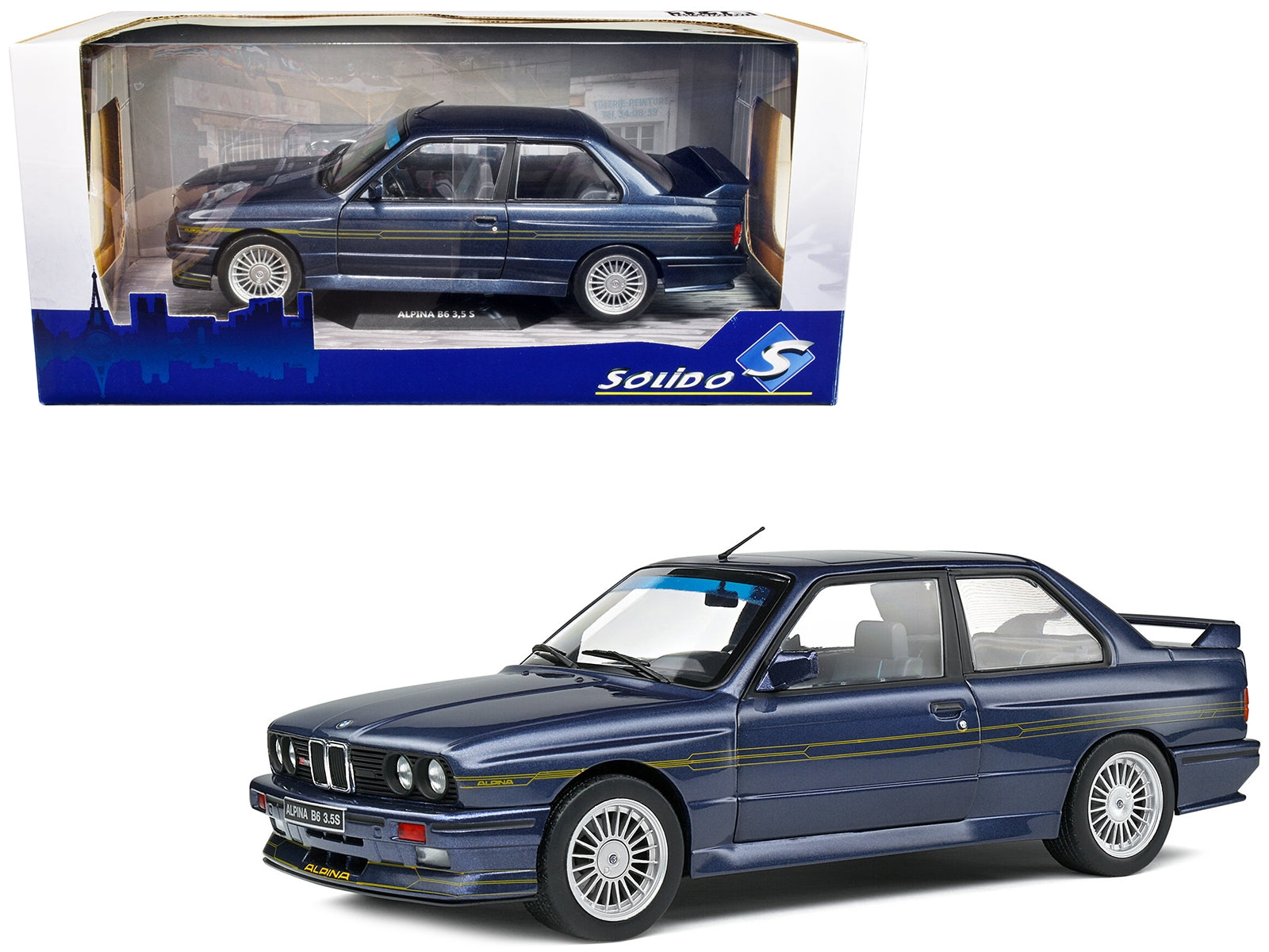 1990 BMW E30 M3 Alpina B6 3.5S Mauritus Blue Metallic 1/18 Diecast Model Car by Solido - Premium BMW Models from Solido - Just $87.99! Shop now at Rapidvehicles