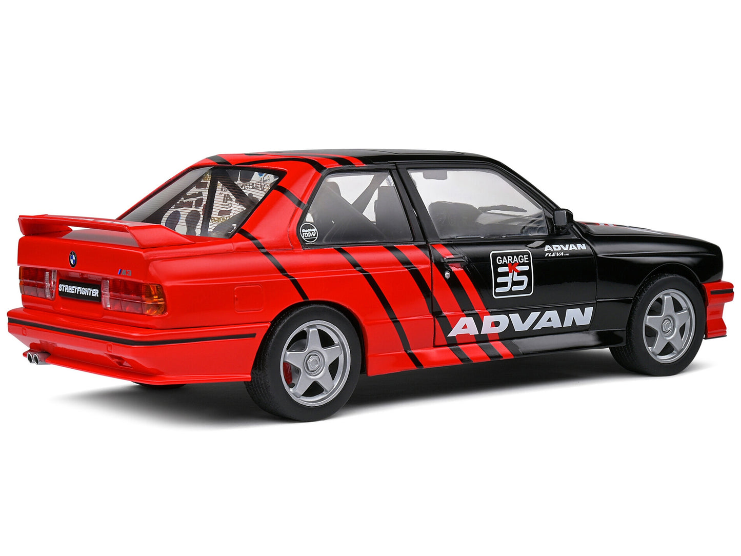 1990 BMW E30 M3 Black and Red with Graphics "ADVAN Drift Team"