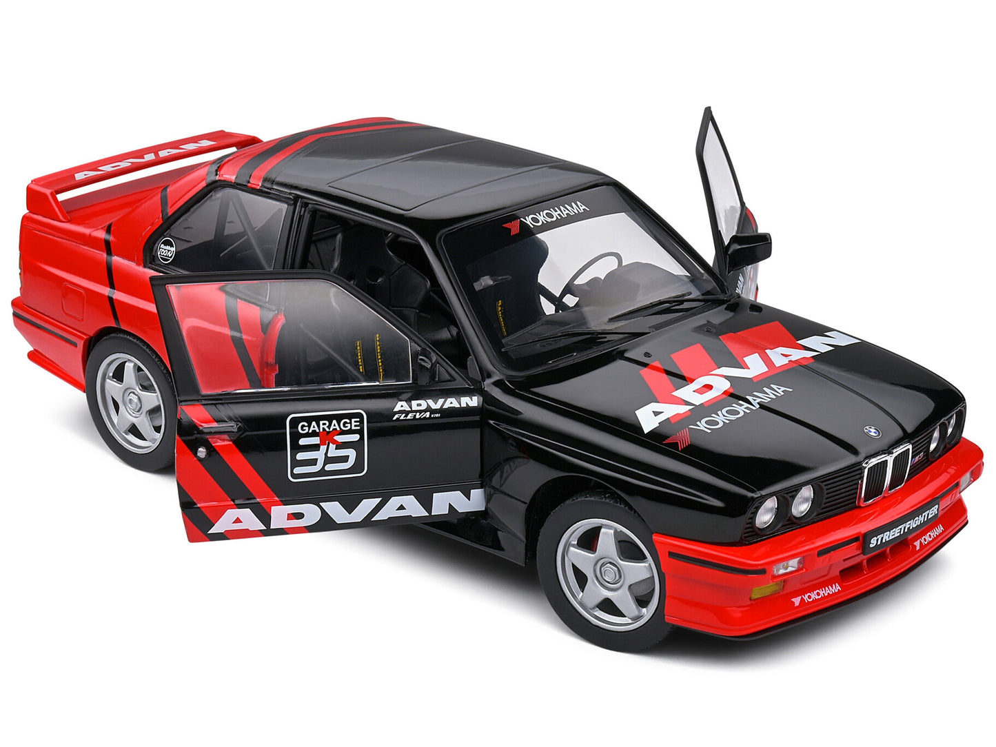 1990 BMW E30 M3 Black and Red with Graphics "ADVAN Drift Team"