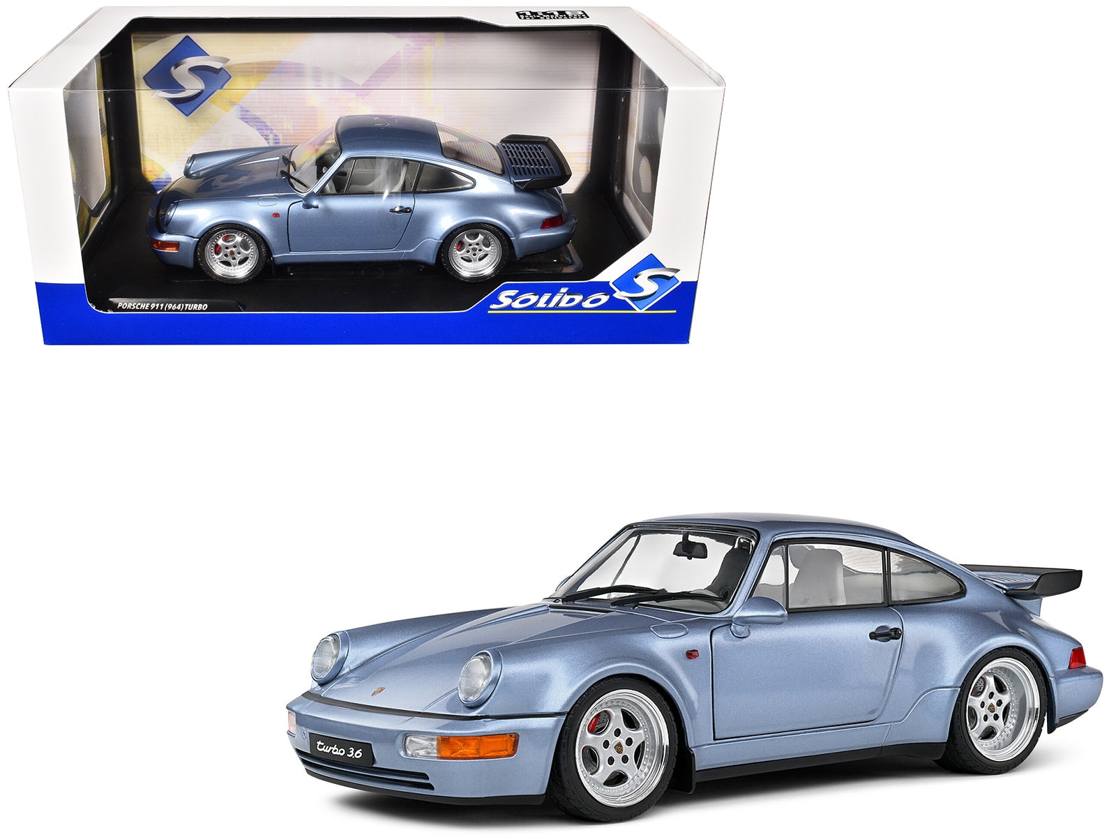 1990 Porsche 911 (964) Turbo Horizon Blue Metallic 1/18 Diecast Model Car by Solido - Premium Porsche Models from Solido - Just $87.99! Shop now at Rapidvehicles