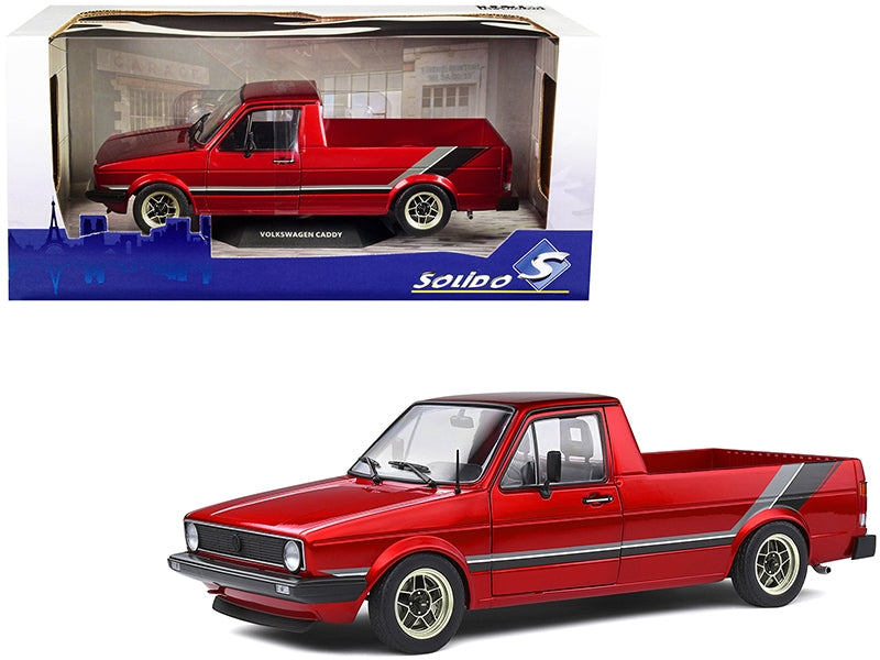 1982 Volkswagen MK1 Pickup Truck Custom Red Metallic with Stripes - Premium Volkswagen Models from Solido - Just $91.79! Shop now at Rapidvehicles