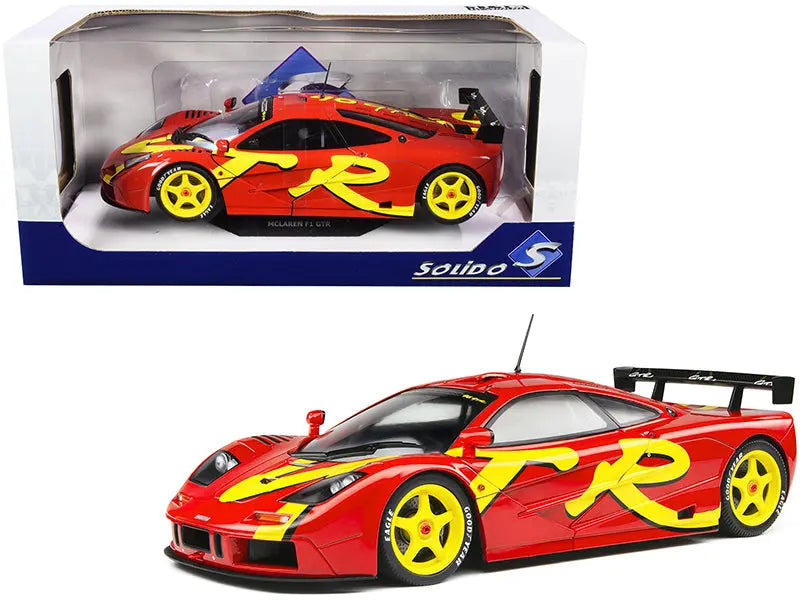 1996 McLaren F1 GTR Short Tail Launch Livery Red with Yellow Graphics 