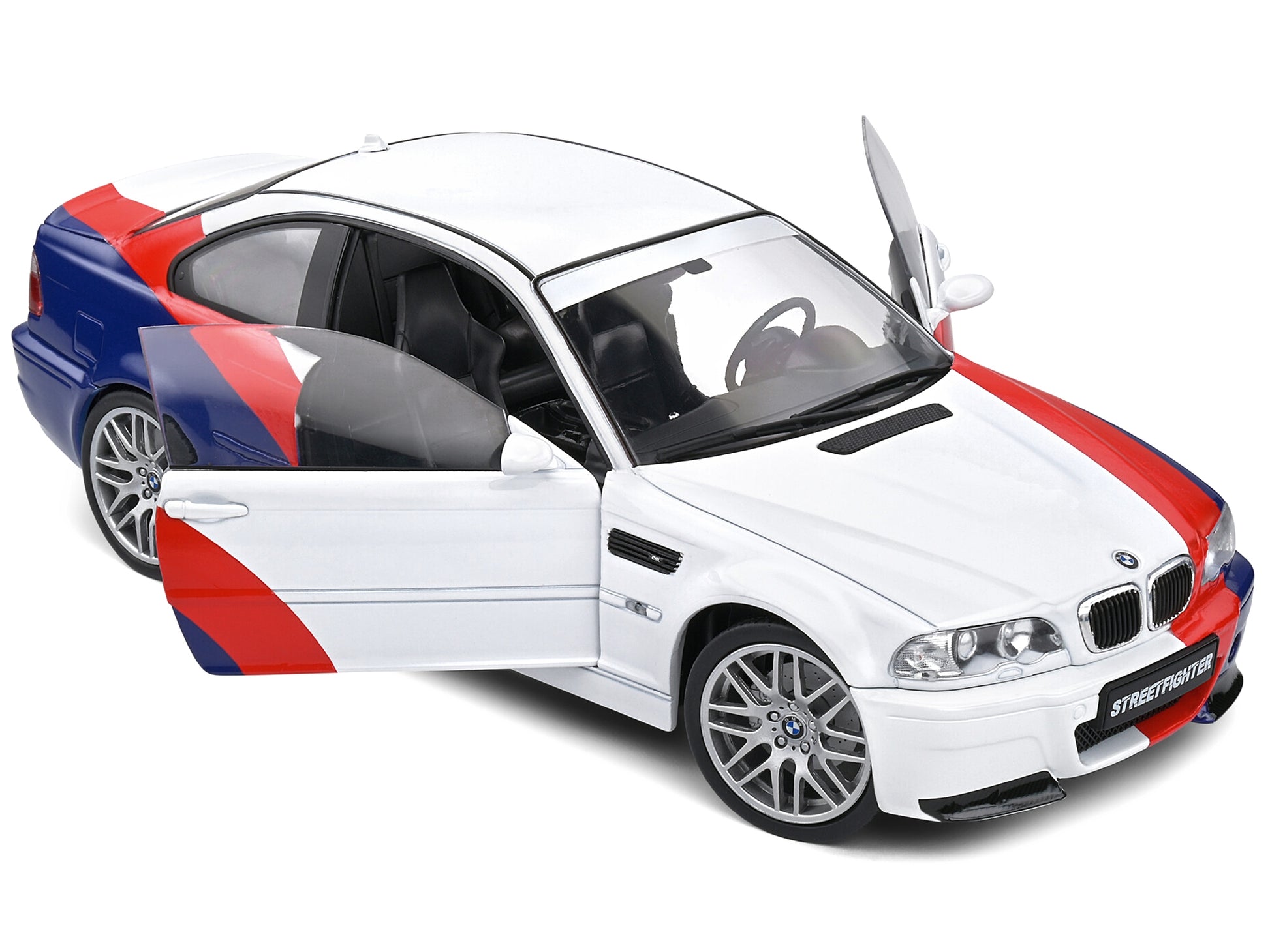 2000 BMW E46 M3 "Streetfighter" White with Blue and Red Graphics - Premium BMW Models from Solido - Just $91.79! Shop now at Rapidvehicles