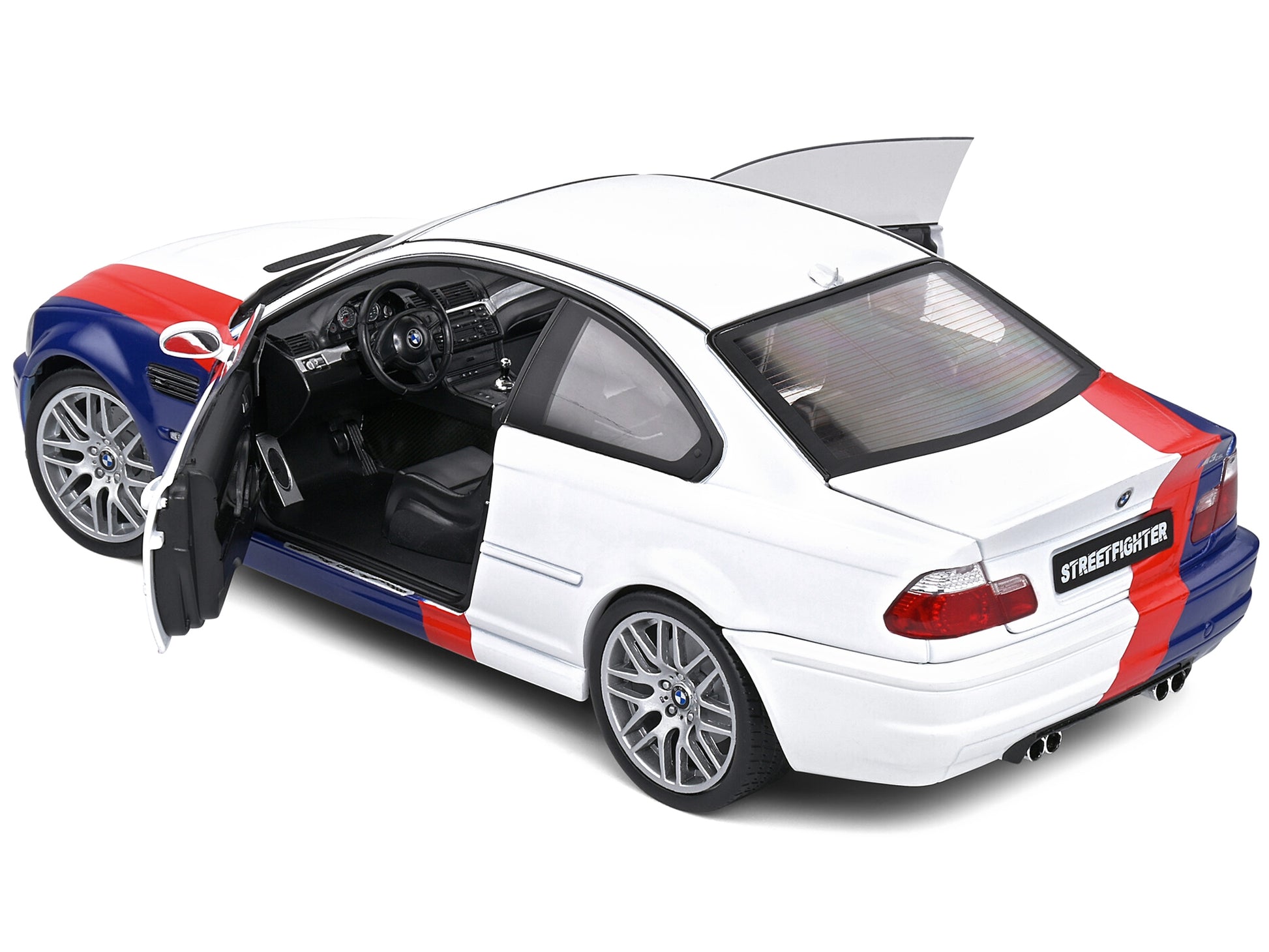 2000 BMW E46 M3 "Streetfighter" White with Blue and Red Graphics - Premium BMW Models from Solido - Just $91.79! Shop now at Rapidvehicles