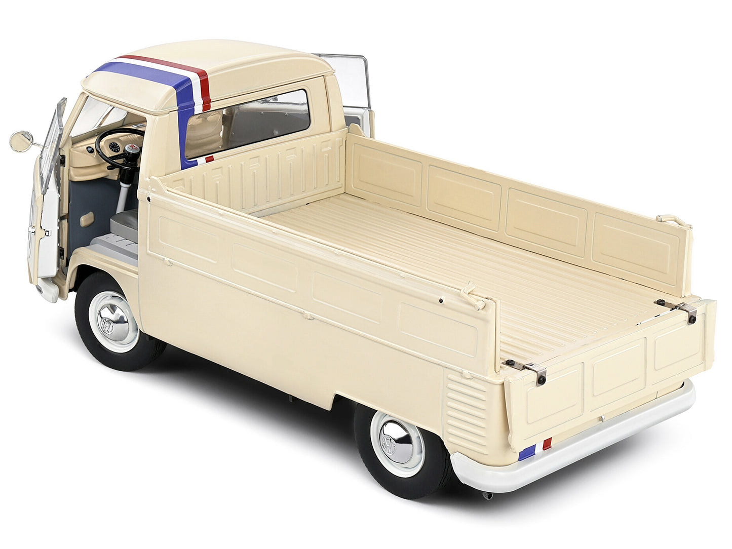 1950 Volkswagen T1 Pickup Truck Racer #53 Cream with Stripes 1/18