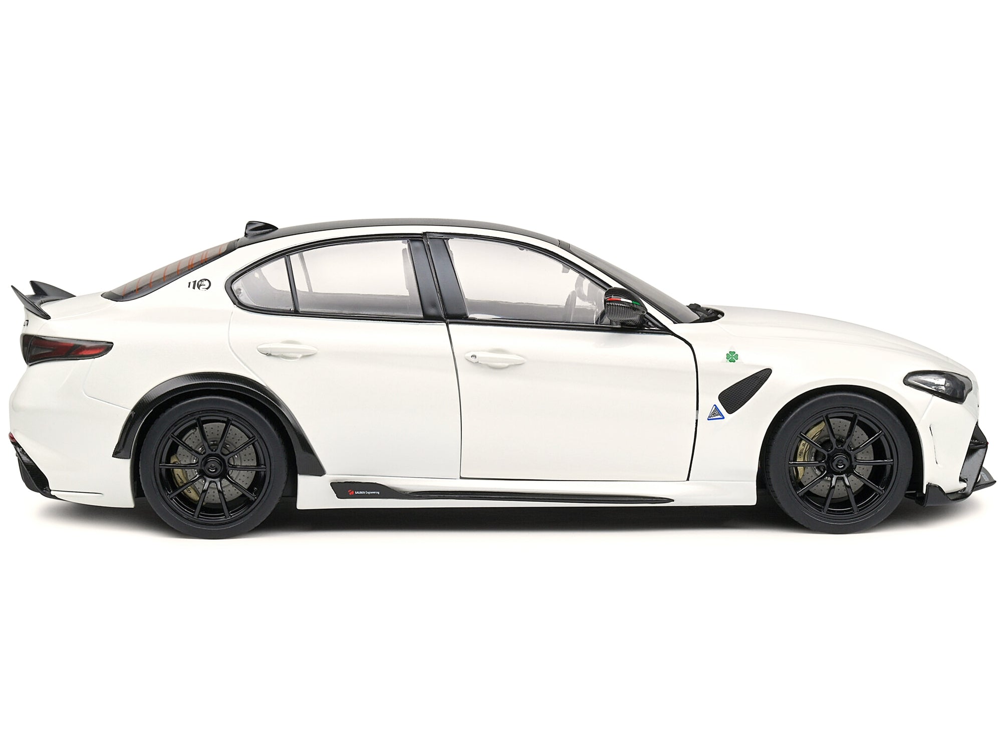 2022 Alfa Romeo Guilia GTA Blanco Trofeo White Metallic with Carbon Top 1/18 Diecast Model Car by Solido - Premium Alfa Romeo Models from Solido - Just $82.99! Shop now at Rapidvehicles