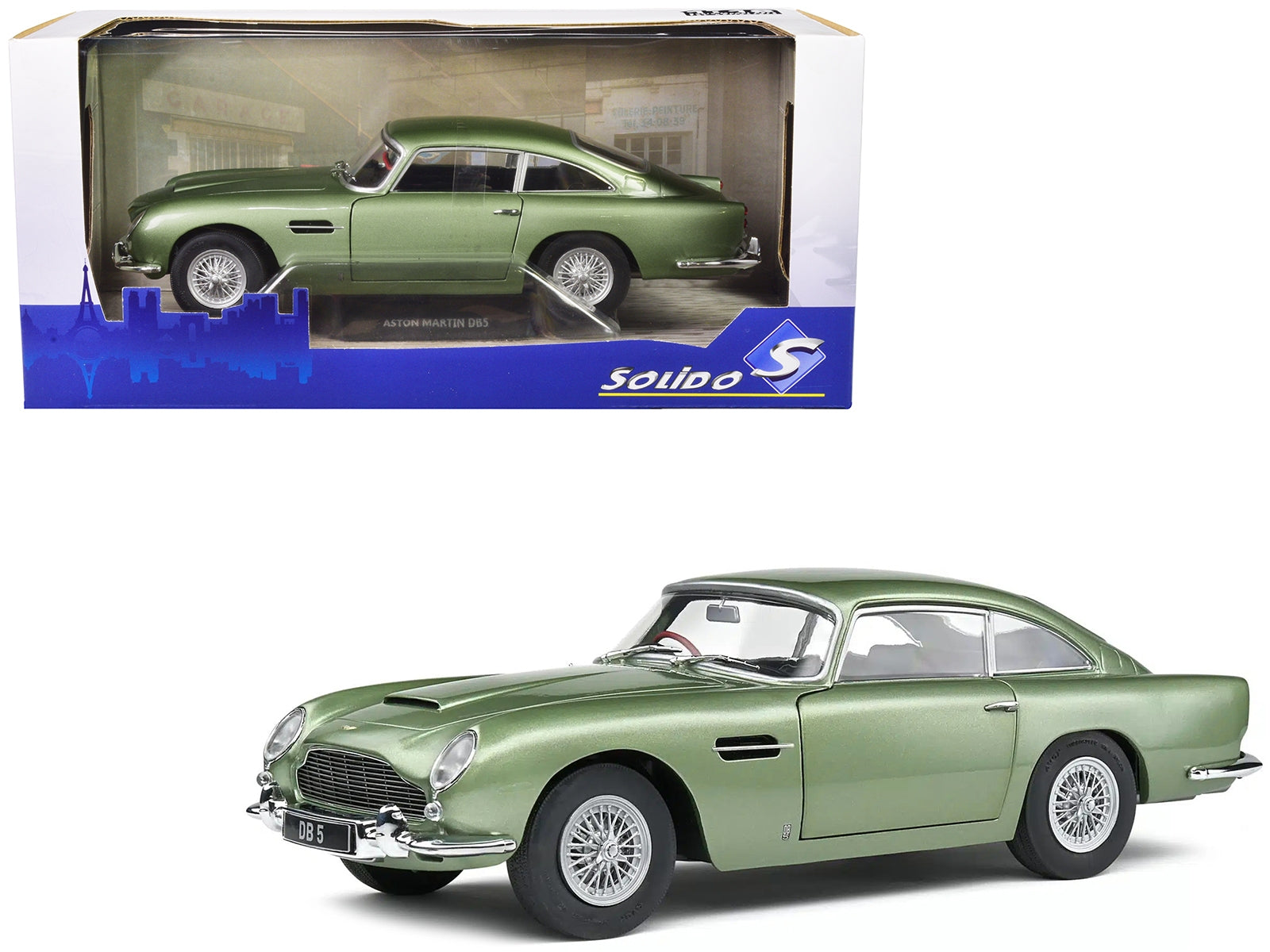 1964 Aston Martin DB5 RHD (Right Hand Drive) Porcelain Green Metallic 1/18 Diecast Model Car by Solido - Premium Aston Martin Models from Solido - Just $86.22! Shop now at Rapidvehicles