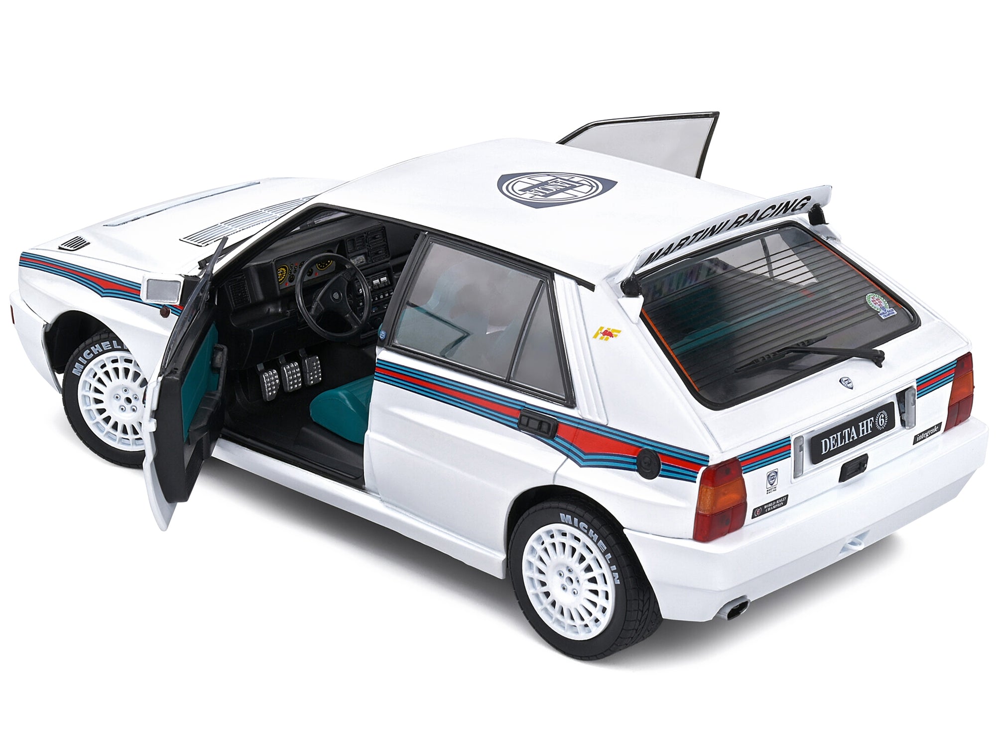 1992 Lancia Delta HF Integrale Evo 1 Martini 6 White with Blue and Red Stripes "World Rally Champion - Martini Racing" 1/18 Diecast Model Car by Solido - Premium Rally Models from Solido - Just $87.99! Shop now at Rapidvehicles