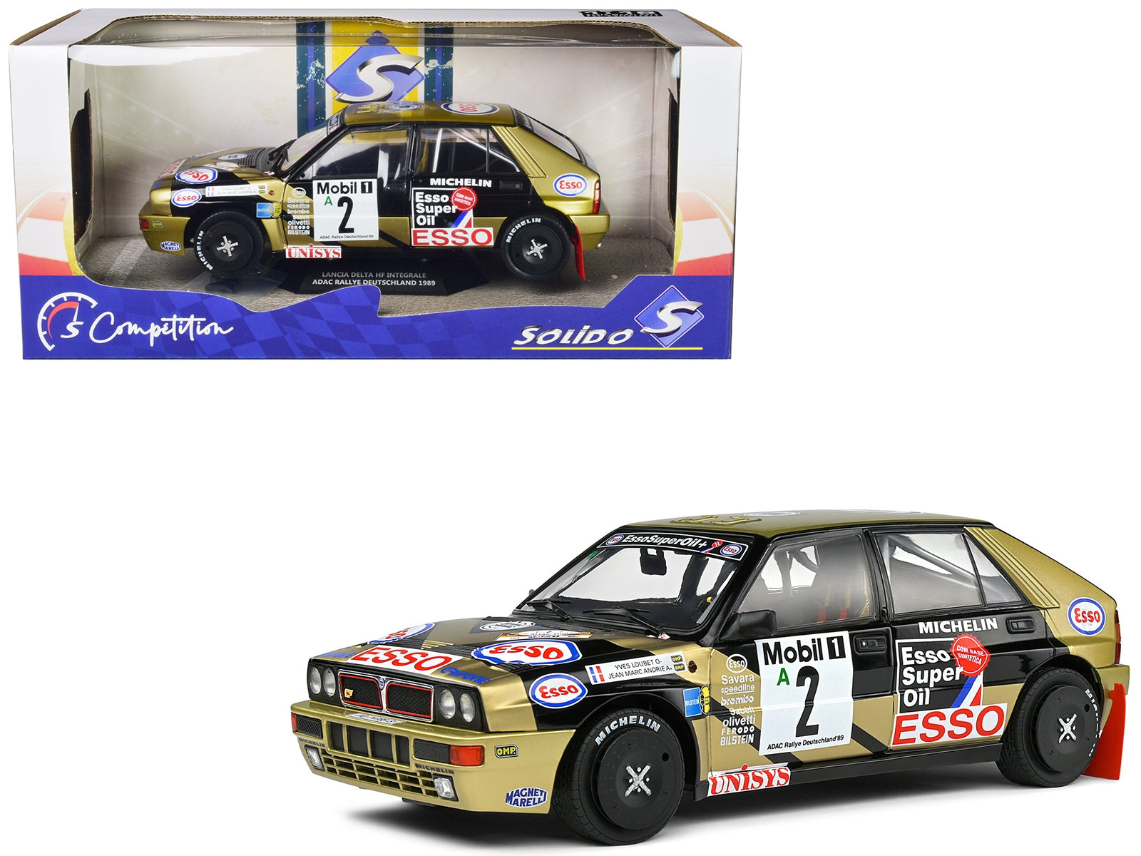 Lancia Delta HF Integrale #2 Yves Loubet - Jean-Marc Andrie 3rd Place "ADAC Rallye Deutschland" (1989) "Competition" Series 1/18 Diecast Model Car by Solido - Premium Rally Models from Solido - Just $100.99! Shop now at Rapidvehicles