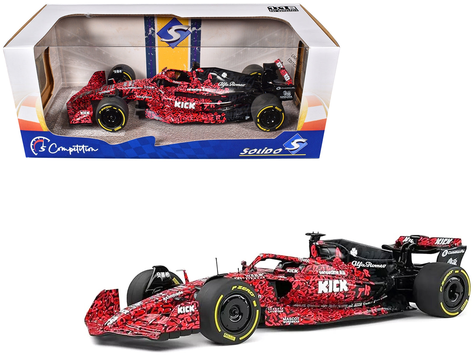 Alfa Romeo C43 "Alfa Romeo F1 Team x BOOGIE" Art Car Formula One F1 "World Championship" (2023) "Competition" Series 1/18 Diecast Model Car by Solido - Premium Alfa Romeo Models from Solido - Just $89.99! Shop now at Rapidvehicles