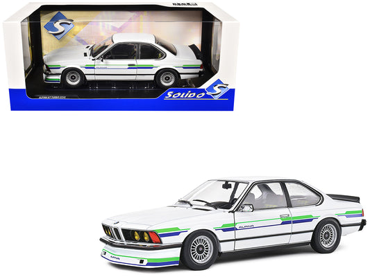 1984 BMW Alpina B7 Turbo (E24) White with Blue and Green Graphics 1/18 Diecast Model Car by Solido
