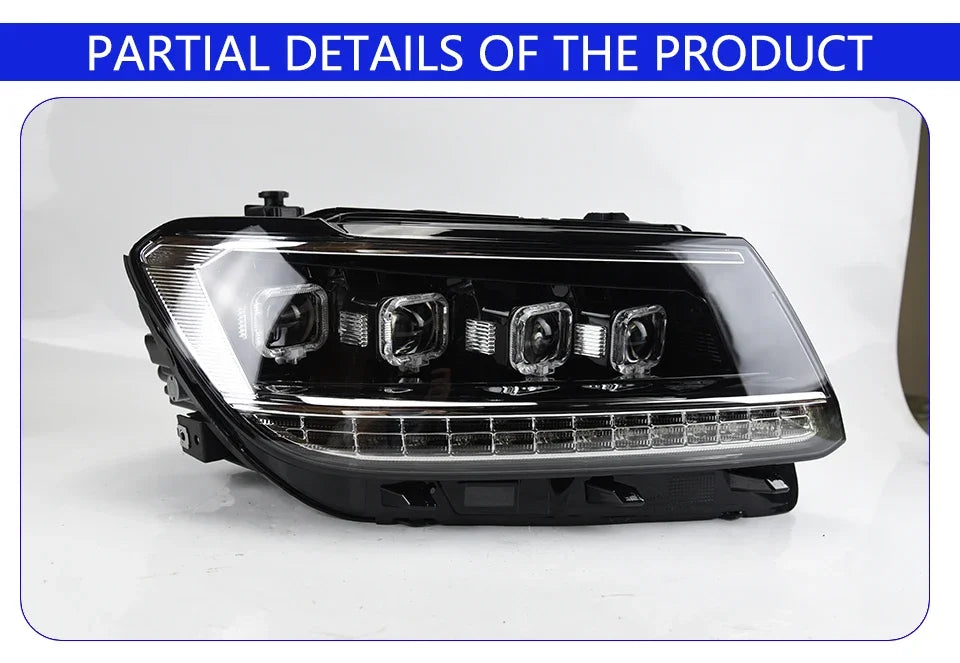 Car Front Lamps for VW Tiguan L 2017-2021 LED Auto Headlights Assembly Upgrade Bugatti Style 4 Projector Lens Accessories