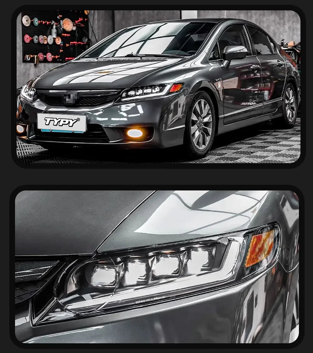 Car For Honda Civic 8th Gen Headlight 2006-2011 Upgrade Modified to New DRL Dynamic Turn Signal LED Headlight Auto Accessories