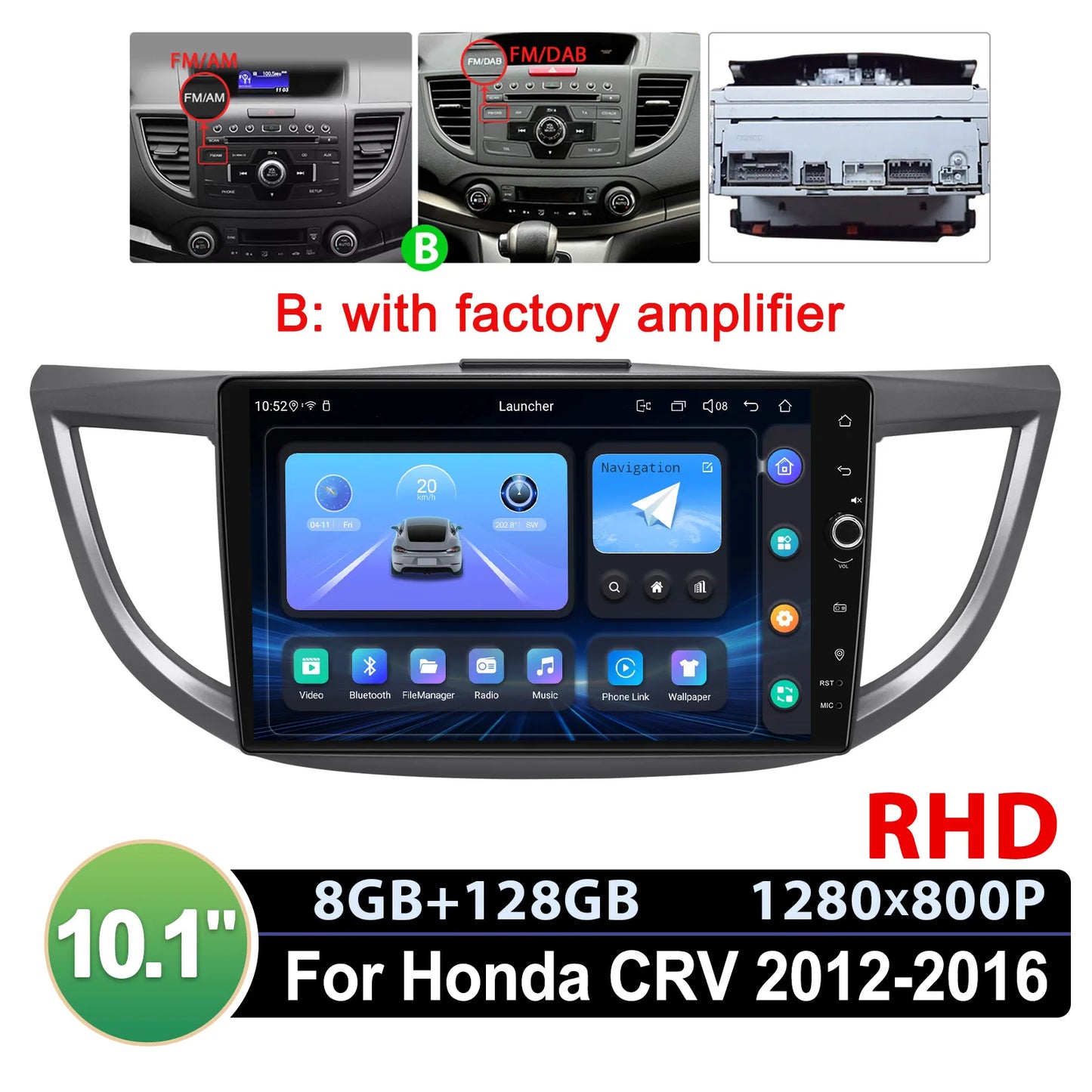 JOYING 10.1"Android 13.0 Car Stereo Radio Multimedia Playere Head Unit With Apple Carplay Android Auto For Honda CRV 2012-2016