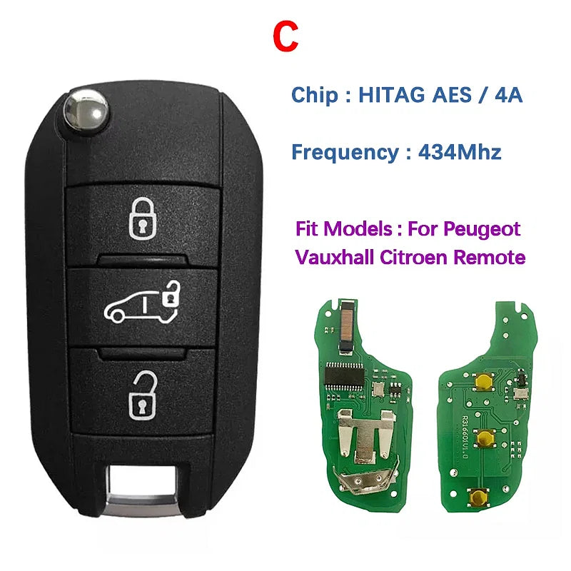 Color: GRAY, Number of Buttons: 5 Buttons - CN009050 Replacement Smart Flip Key For P-eugeot 3008 Rifter Expert 2017-2019 Citroen Remotes HUF8435 HITAG AES / 4A CHIP 433Mhz - Premium Car Lock System from NoEnName_Null - Just $24.89! Shop now at Rapidvehicles