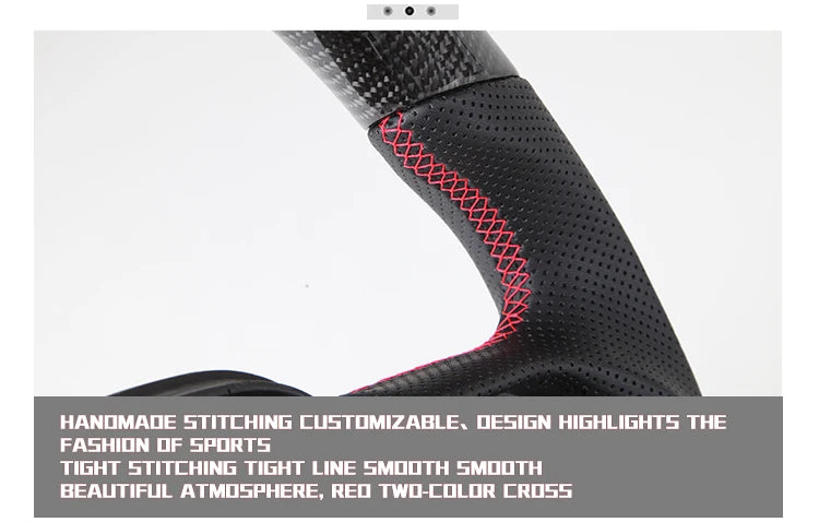 Carbon Fiber Steering Wheel For Dodge Challenger Charger 2015-2022 Alcantara LED Racing Steering Wheel Customized Perforated