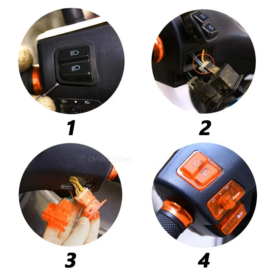 Color: multi - 5PCS Motorcycle Start Switch Horn Light Turn Signal High Low Beam Button Switch Connecters for Scooter ATV Moped Accessories - Premium Motorcycle Parts from dancaro - Just $7.35! Shop now at Rapidvehicles