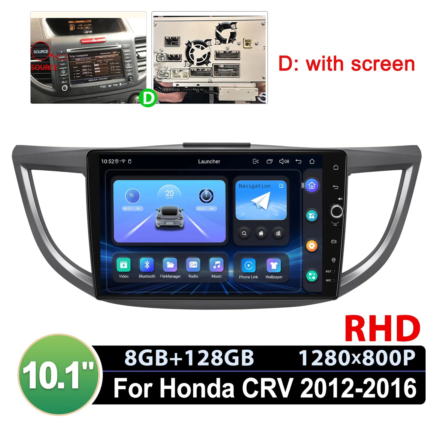 JOYING 10.1"Android 13.0 Car Stereo Radio Multimedia Playere Head Unit With Apple Carplay Android Auto For Honda CRV 2012-2016