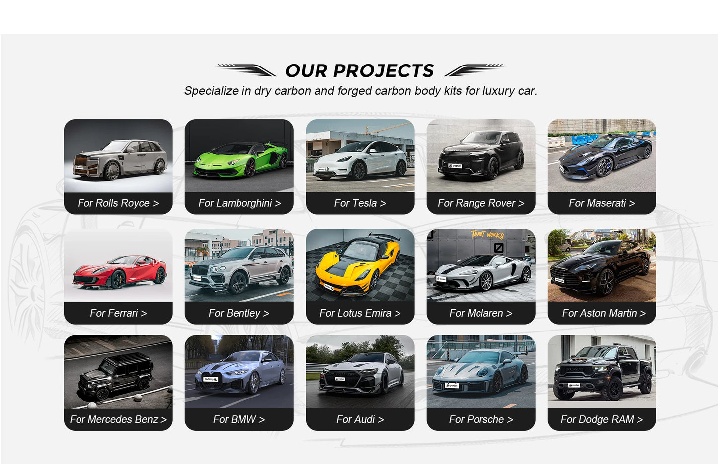 New Msy Style Carbon Fiber Body Kit Front Bumper Front Lip and Grille for Aston Martin DB11