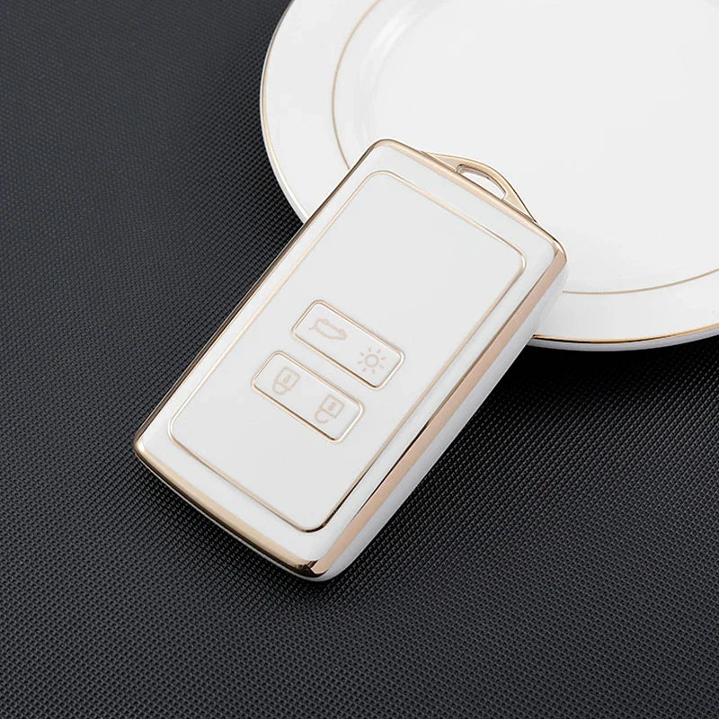 Color Name: WHITE - TPU Car Remote Key Cover Case Fob for Renault - Premium Interior Accessories from NoEnName_Null - Just $8.99! Shop now at Rapidvehicles