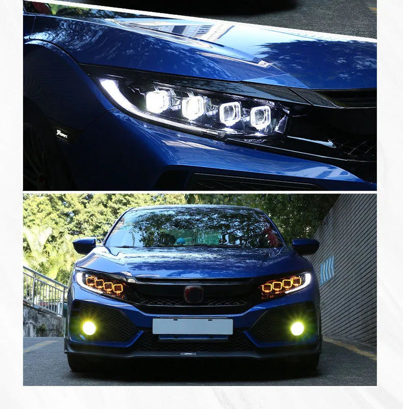 Car Led Headlights For Honda CIVIC 2016-2021 Bugatti style full LED Head Lamp daytime running DRL Head Lamp Front light Assembly